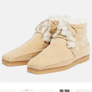 Totems Suede and Faux Shearling Ankle Boots